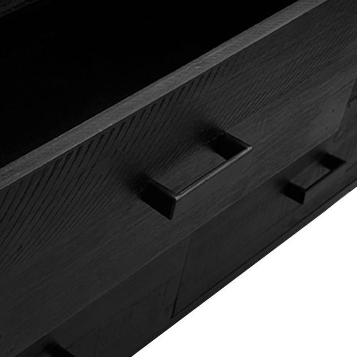 Buffet Noir 110x35x70 cm Bois de pin massif - Photo n°7