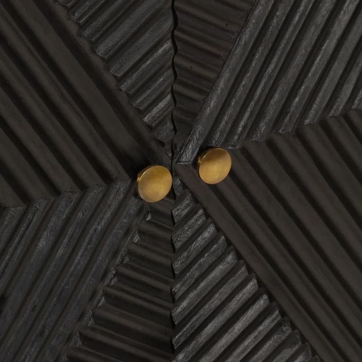Buffet noir 55x30x76 cm bois massif de manguier et fer - Photo n°7