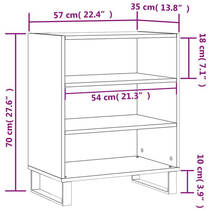 Buffet noir 57x35x70 cm bois d’ingénierie - Photo n°9