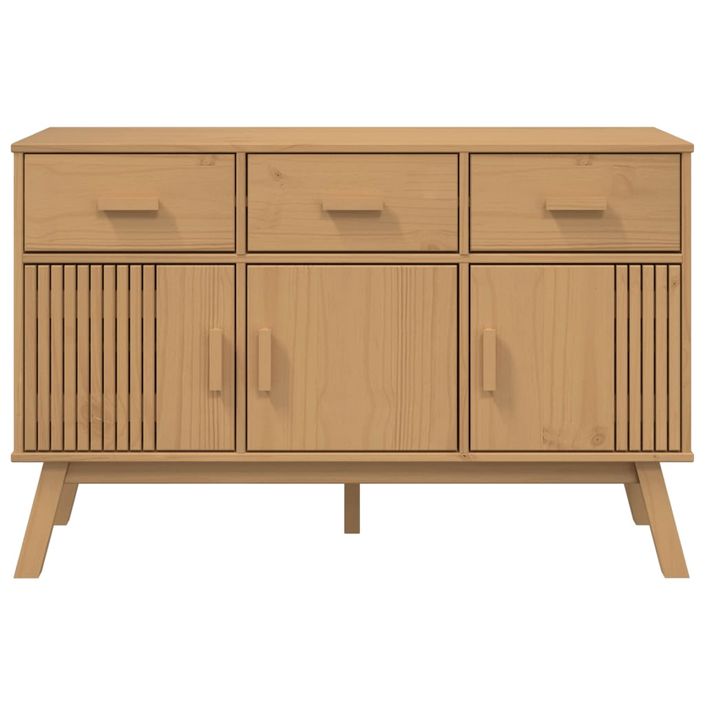 Buffet OLDEN marron 114x43x73,5 cm bois massif de pin - Photo n°8