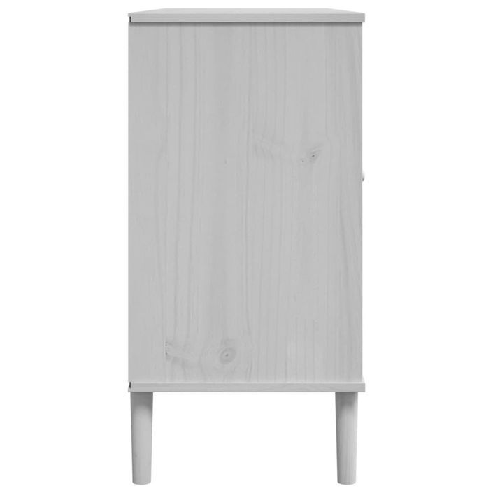 Buffet SENJA aspect rotin blanc 112x40x80cm bois massif de pin - Photo n°7