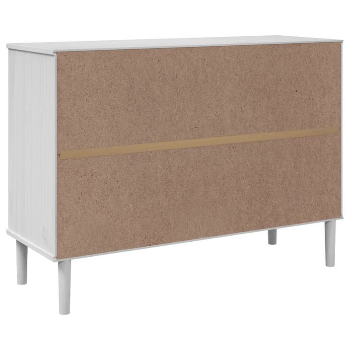 Buffet SENJA aspect rotin blanc 112x40x80cm bois massif de pin - Photo n°8