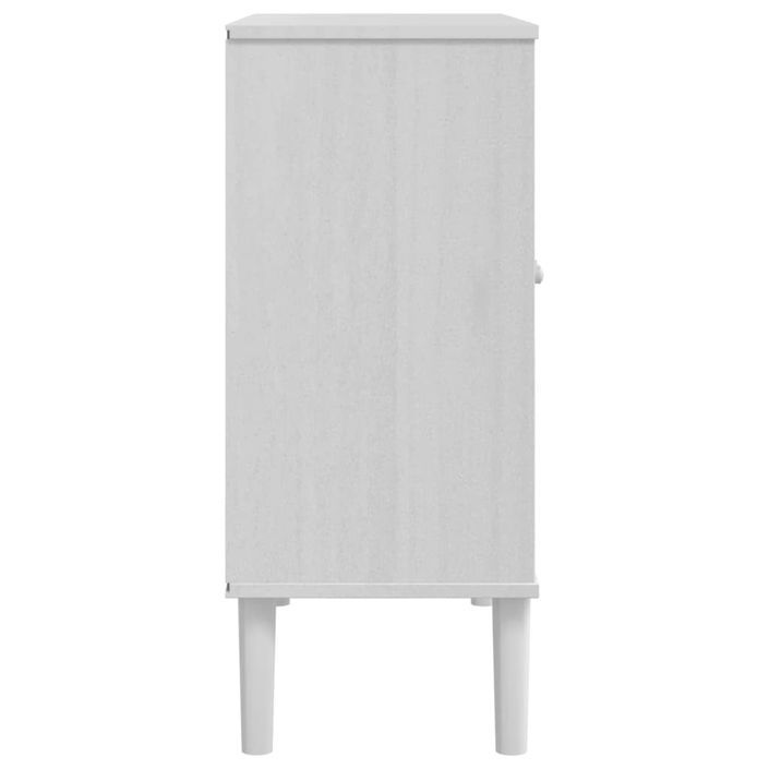 Buffet SENJA aspect rotin blanc 80x35x80 cm bois massif de pin - Photo n°7