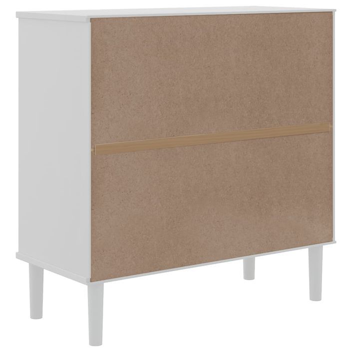 Buffet SENJA aspect rotin blanc 80x35x80 cm bois massif de pin - Photo n°8