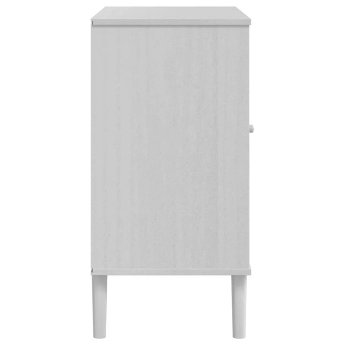 Buffet SENJA aspect rotin blanc 80x40x80 cm bois massif de pin - Photo n°7