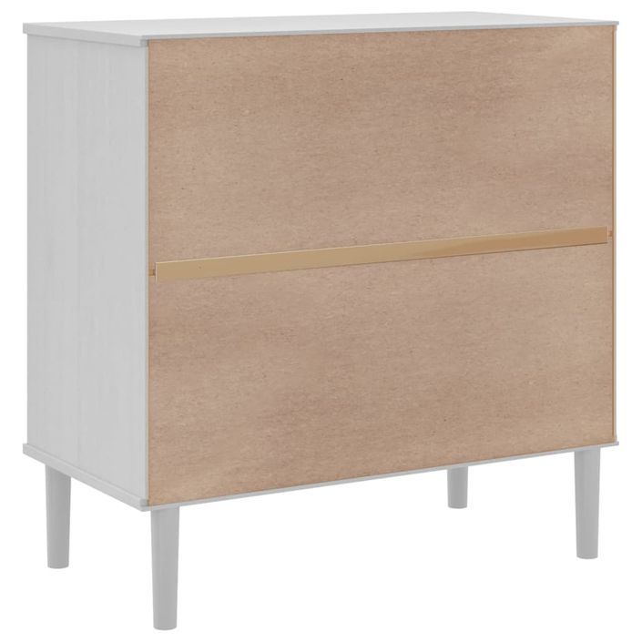 Buffet SENJA aspect rotin blanc 80x40x80 cm bois massif de pin - Photo n°8