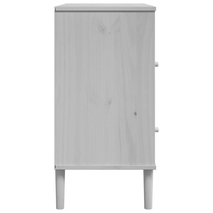 Buffet SENJA aspect rotin blanc 80x40x80 cm bois massif de pin - Photo n°7