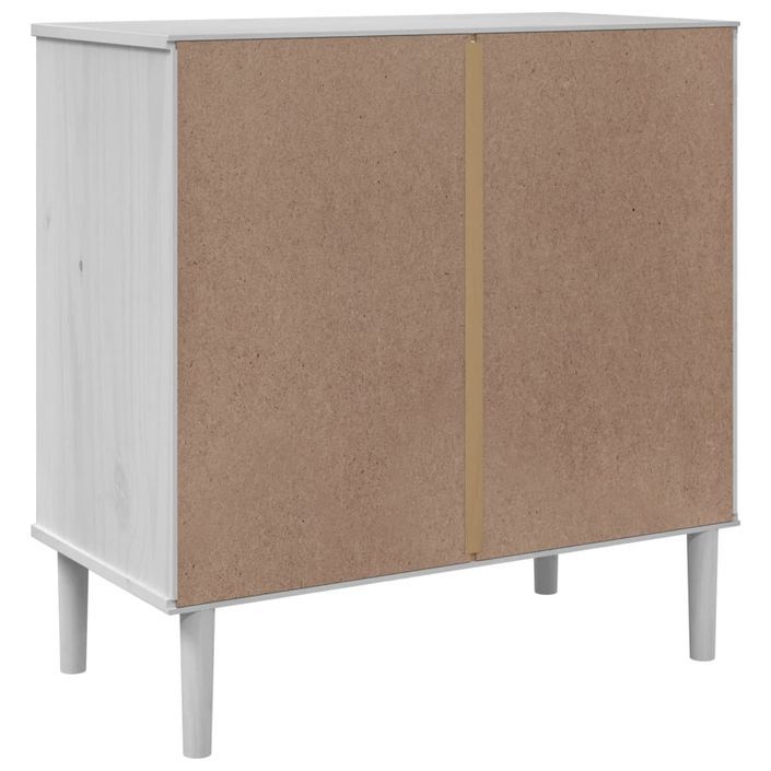 Buffet SENJA aspect rotin blanc 80x40x80 cm bois massif de pin - Photo n°8