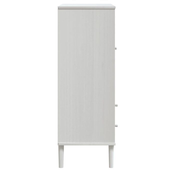 Buffet SENJA aspect rotin blanc 90x40x112cm bois massif de pin - Photo n°7