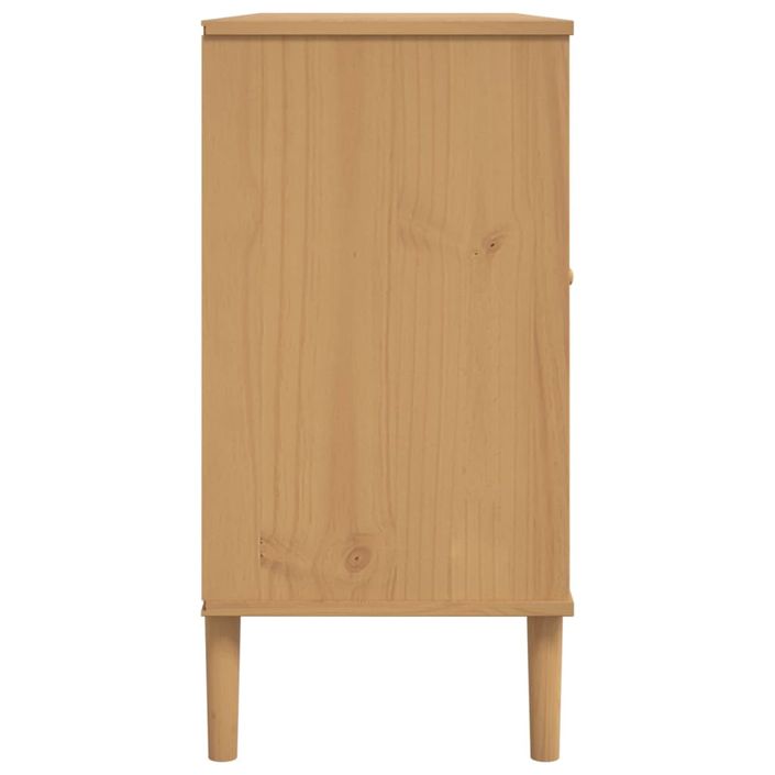 Buffet SENJA aspect rotin marron 112x40x80cm bois massif de pin - Photo n°7