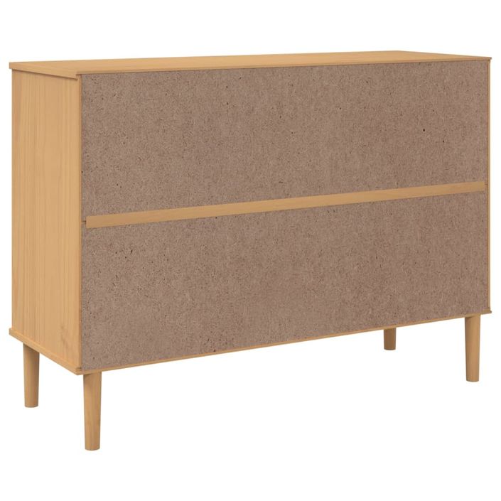 Buffet SENJA aspect rotin marron 112x40x80cm bois massif de pin - Photo n°8