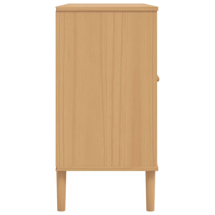 Buffet SENJA aspect rotin marron 112x40x80cm bois massif de pin - Photo n°7