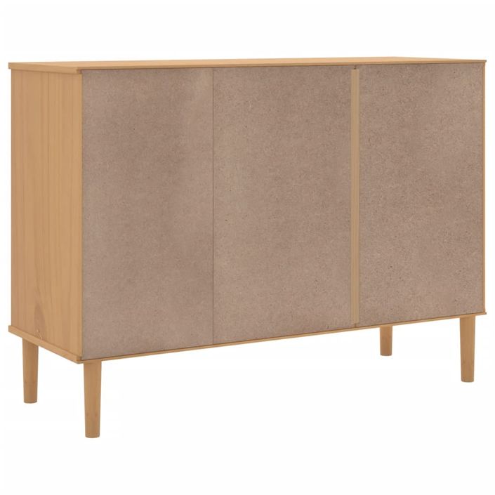 Buffet SENJA aspect rotin marron 112x40x80cm bois massif de pin - Photo n°8