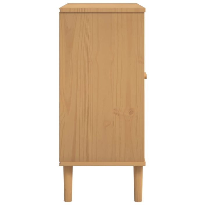 Buffet SENJA aspect rotin marron 80x35x80 cm bois massif de pin - Photo n°7