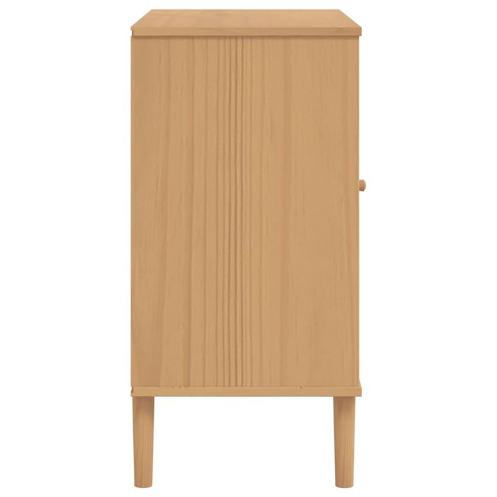 Buffet SENJA aspect rotin marron 80x40x80 cm bois massif de pin - Photo n°7