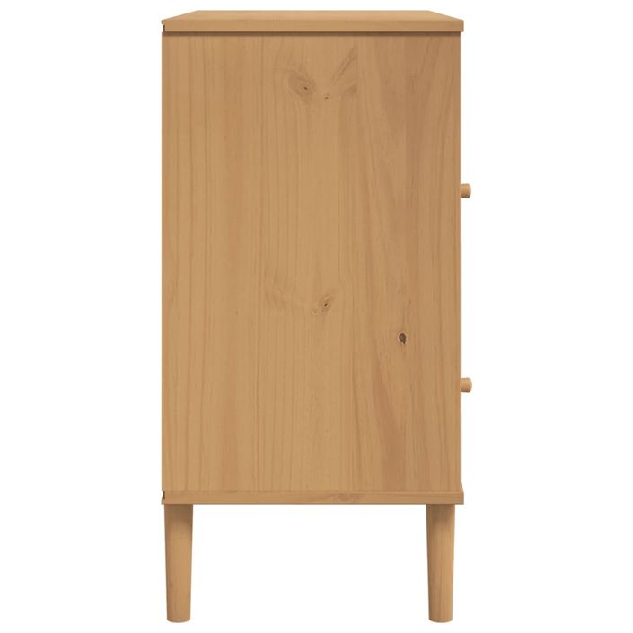 Buffet SENJA aspect rotin marron 80x40x80 cm bois massif de pin - Photo n°7