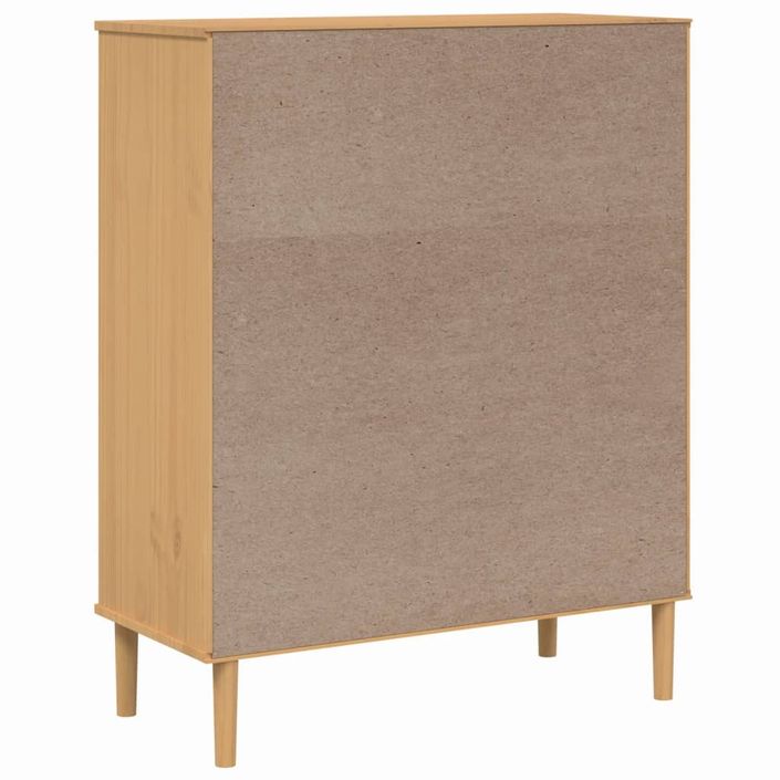 Buffet SENJA aspect rotin marron 90x40x112cm bois massif de pin - Photo n°8