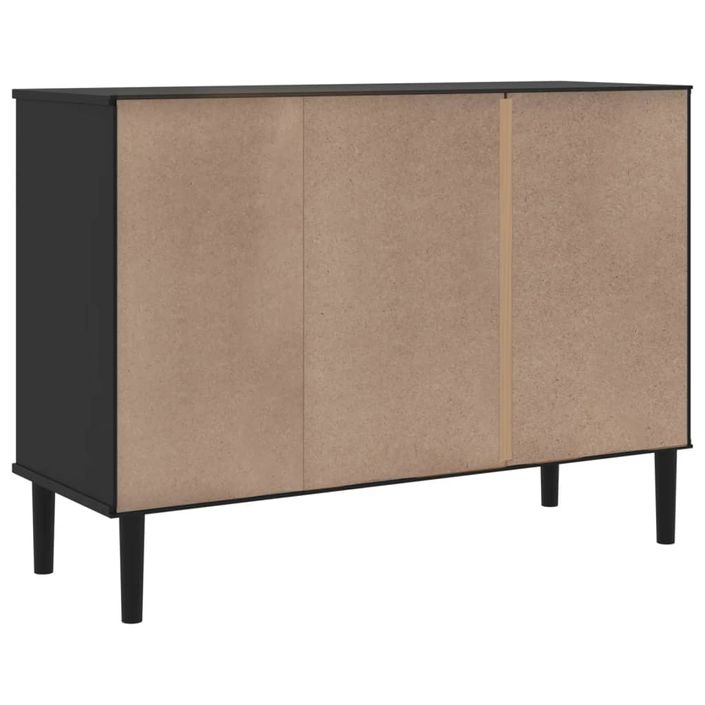 Buffet SENJA aspect rotin noir 112x40x80cm bois massif de pin - Photo n°8