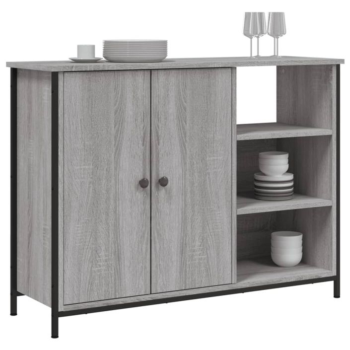 Buffet sonoma gris 100x33x75 cm bois d'ingénierie - Photo n°3