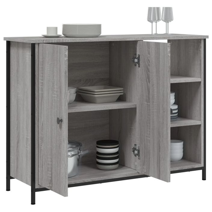 Buffet sonoma gris 100x33x75 cm bois d'ingénierie - Photo n°4