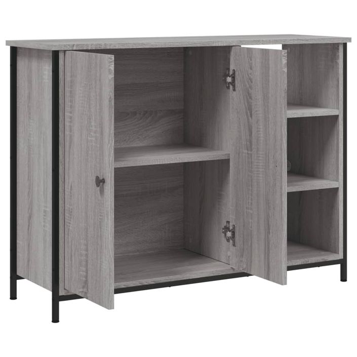 Buffet sonoma gris 100x33x75 cm bois d'ingénierie - Photo n°5