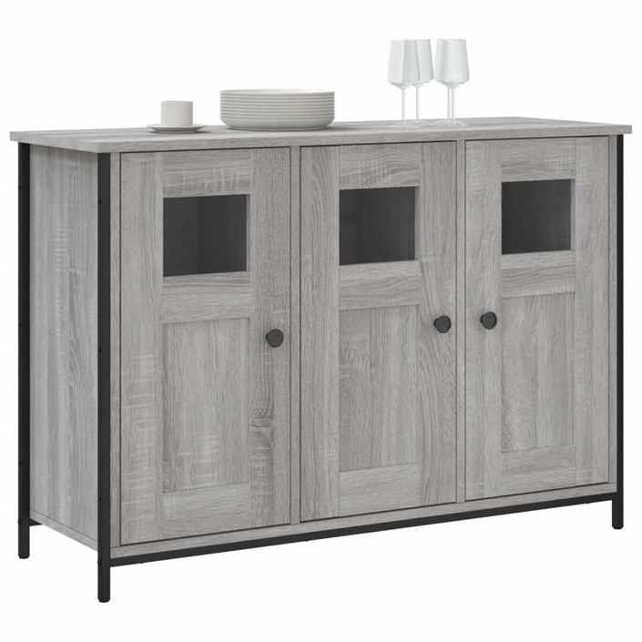 Buffet sonoma gris 100x35x70 cm bois d'ingénierie - Photo n°3