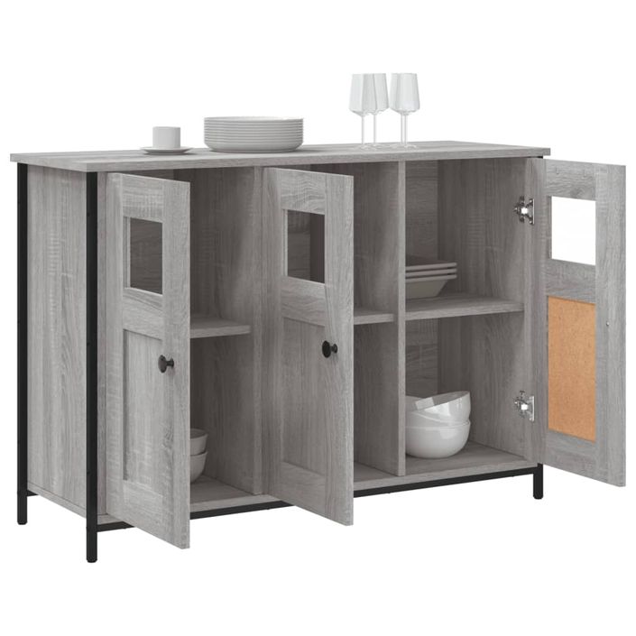 Buffet sonoma gris 100x35x70 cm bois d'ingénierie - Photo n°4