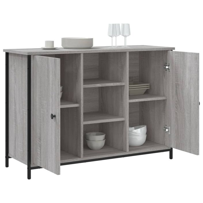 Buffet sonoma gris 100x35x70 cm bois d'ingénierie - Photo n°4