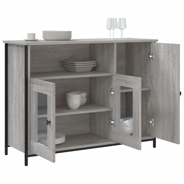 Buffet sonoma gris 100x35x75 cm bois d'ingénierie - Photo n°4