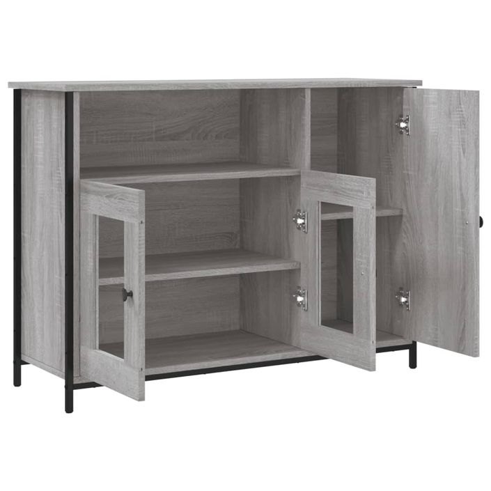 Buffet sonoma gris 100x35x75 cm bois d'ingénierie - Photo n°5