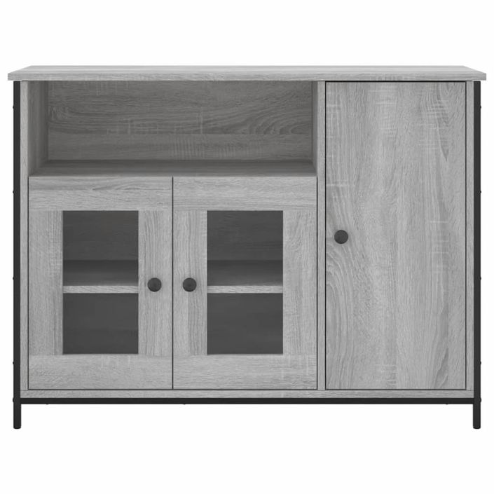 Buffet sonoma gris 100x35x75 cm bois d'ingénierie - Photo n°6