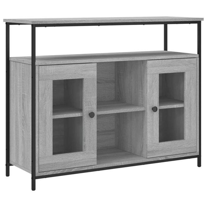 Buffet sonoma gris 100x35x80 cm bois d'ingénierie - Photo n°1