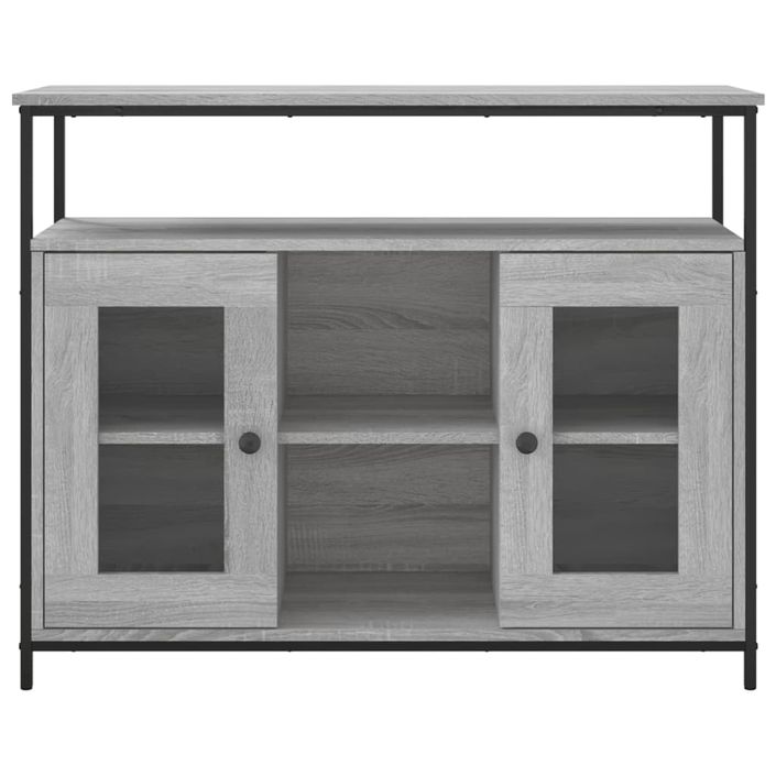 Buffet sonoma gris 100x35x80 cm bois d'ingénierie - Photo n°6