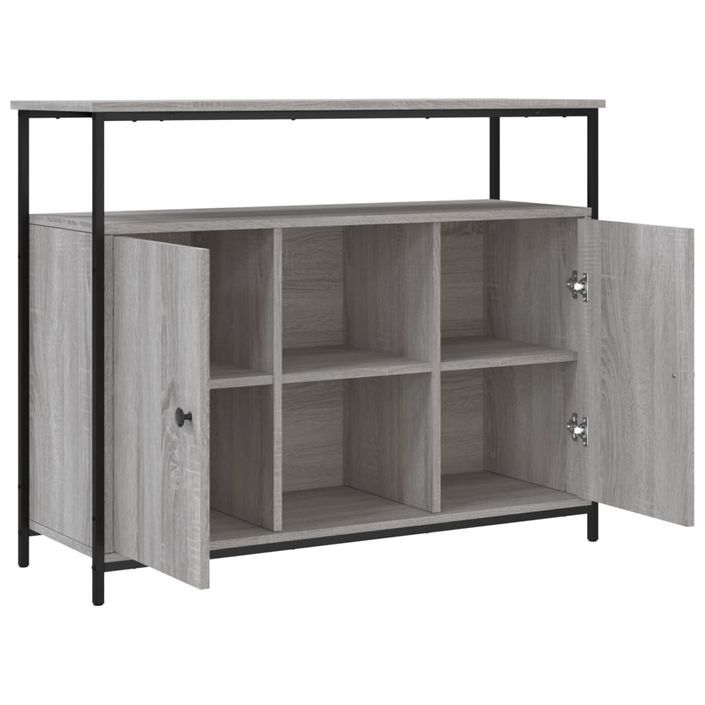 Buffet sonoma gris 100x35x80 cm bois d'ingénierie - Photo n°5