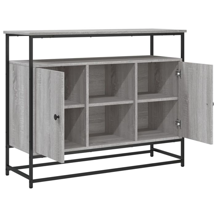 Buffet sonoma gris 100x35x80 cm bois d'ingénierie - Photo n°5