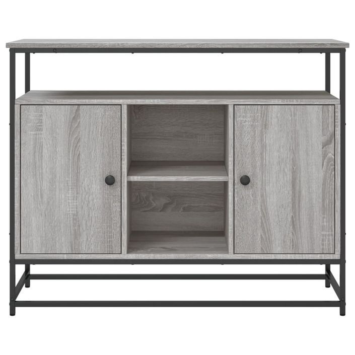 Buffet sonoma gris 100x35x80 cm bois d'ingénierie - Photo n°6