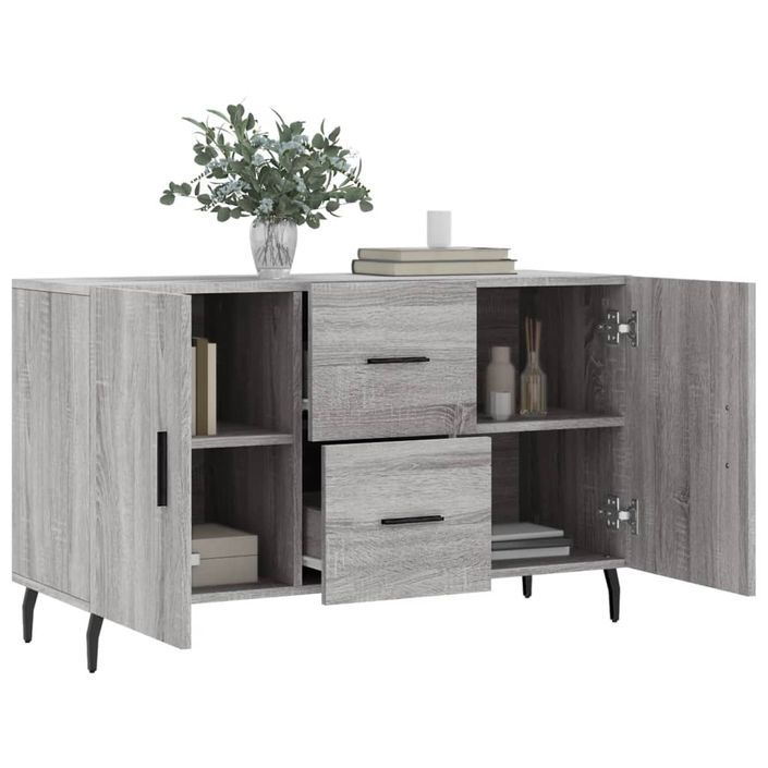 Buffet sonoma gris 100x36x60 cm bois d'ingénierie - Photo n°4