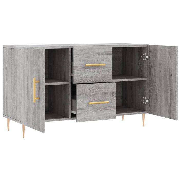 Buffet sonoma gris 100x36x60 cm bois d'ingénierie - Photo n°5