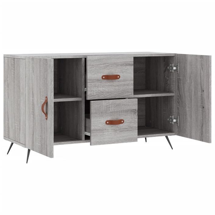 Buffet sonoma gris 100x36x60 cm bois d'ingénierie - Photo n°5