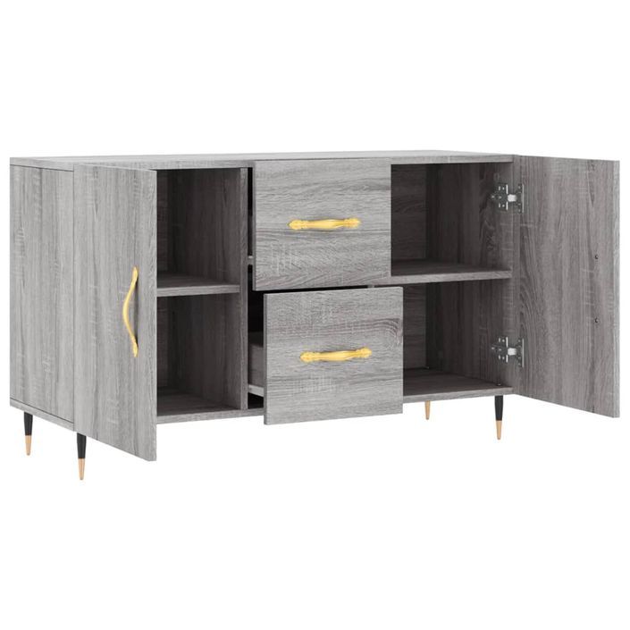 Buffet sonoma gris 100x36x60 cm bois d'ingénierie - Photo n°5