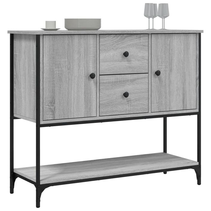 Buffet sonoma gris 100x36x85 cm bois d'ingénierie - Photo n°3