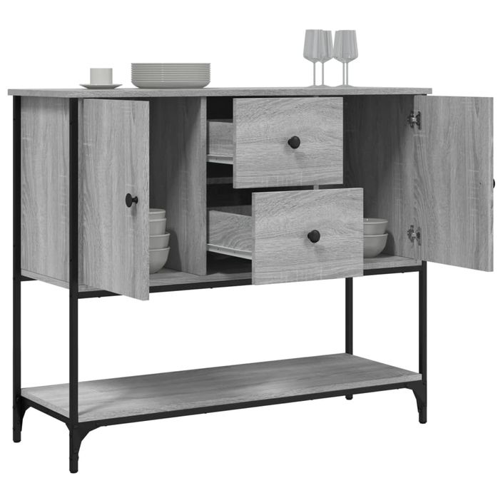 Buffet sonoma gris 100x36x85 cm bois d'ingénierie - Photo n°4