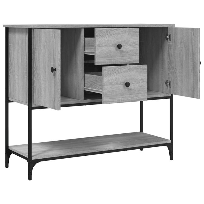 Buffet sonoma gris 100x36x85 cm bois d'ingénierie - Photo n°5