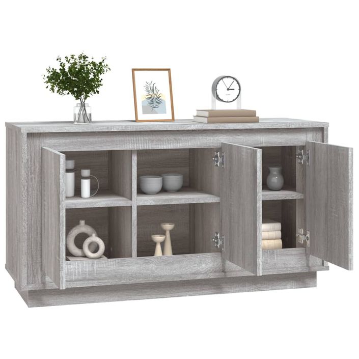 Buffet sonoma gris 102x35x55 cm bois d'ingénierie - Photo n°4