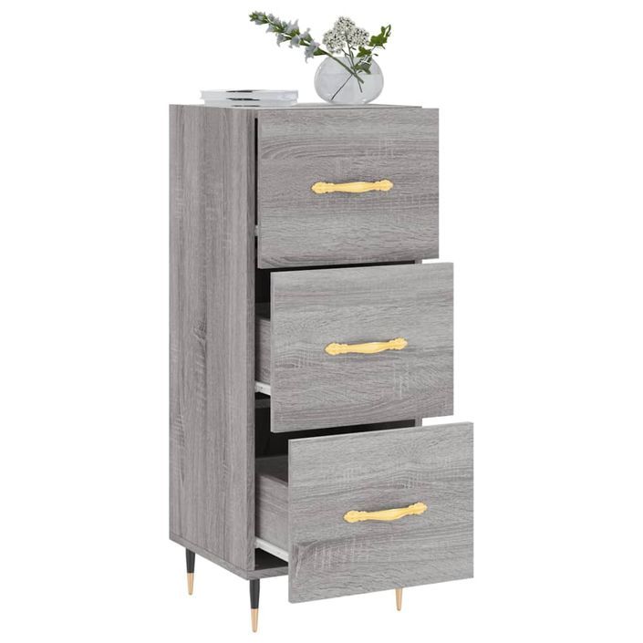 Buffet Sonoma gris 34,5x34x90 cm Bois d'ingénierie - Photo n°4