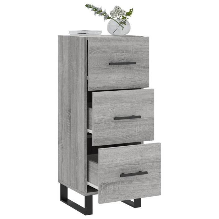 Buffet Sonoma gris 34,5x34x90 cm Bois d'ingénierie - Photo n°4