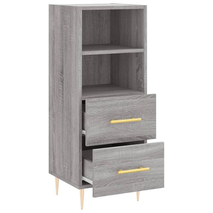 Buffet Sonoma gris 34,5x34x90 cm Bois d'ingénierie - Photo n°5