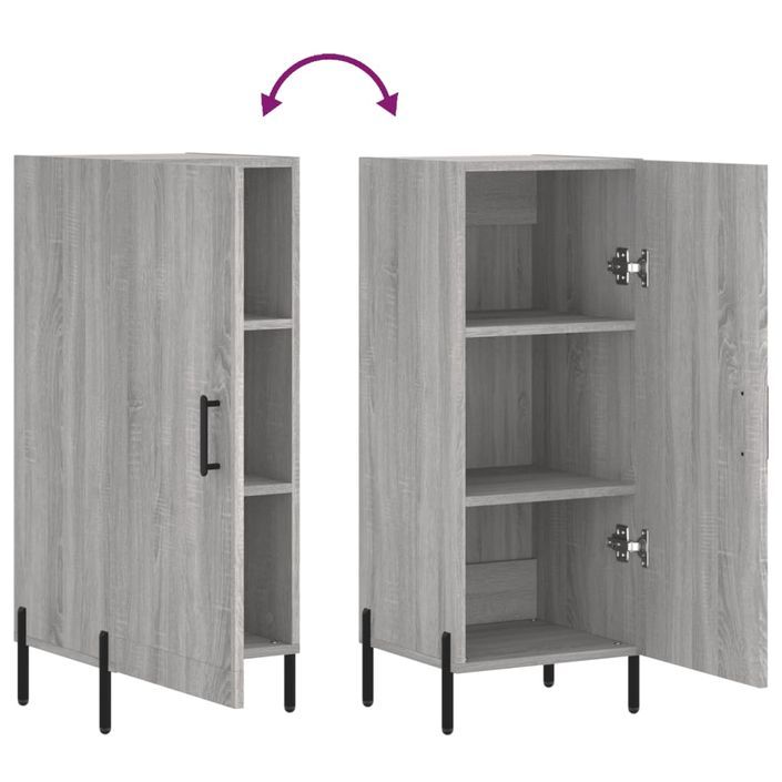 Buffet Sonoma gris 34,5x34x90 cm Bois d'ingénierie - Photo n°9