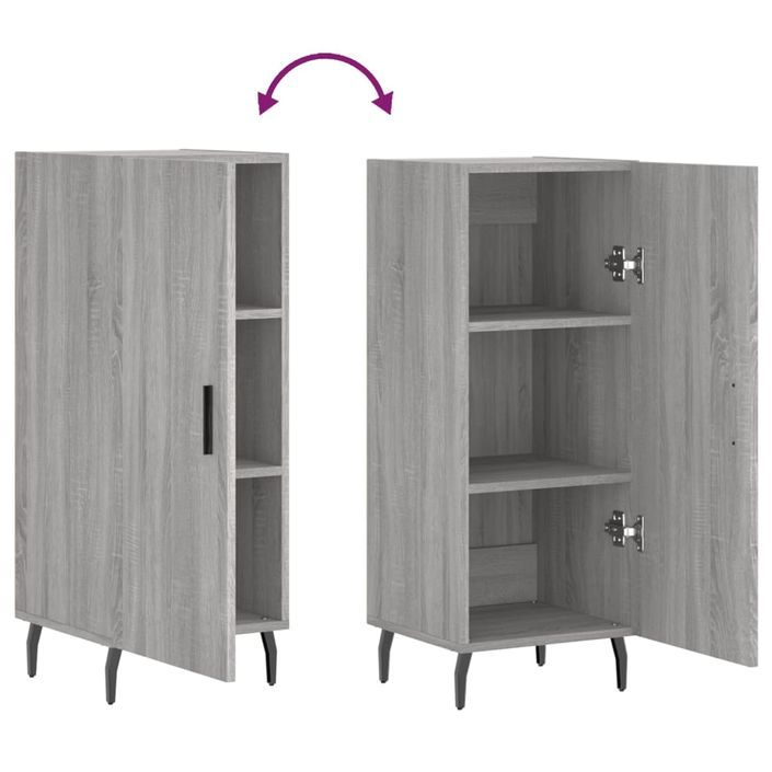 Buffet Sonoma gris 34,5x34x90 cm Bois d'ingénierie - Photo n°9