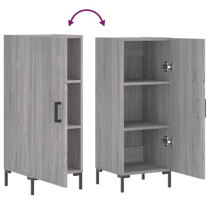 Buffet Sonoma gris 34,5x34x90 cm Bois d'ingénierie - Photo n°9